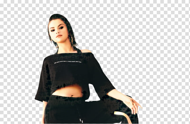 Sleeve Black, Selena Gomez, American Singer, Dancepop, Electropop, Justin Bieber, Tshirt, Shoulder transparent background PNG clipart