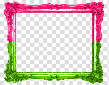 Marcos, rectangular pink and green frame transparent background PNG clipart