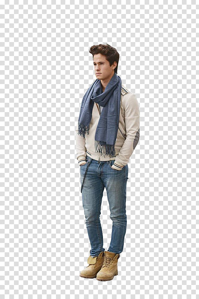 Michael Ronda , man in grey scarf transparent background PNG clipart