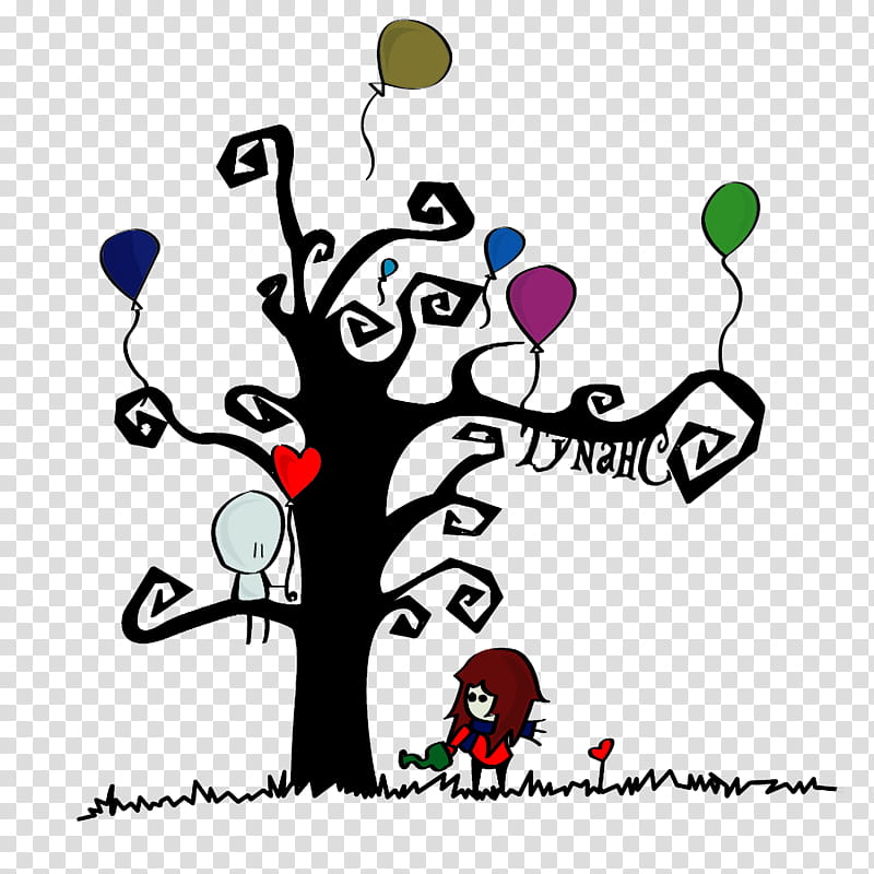 Tree LOVE, black tree ilustration transparent background PNG clipart