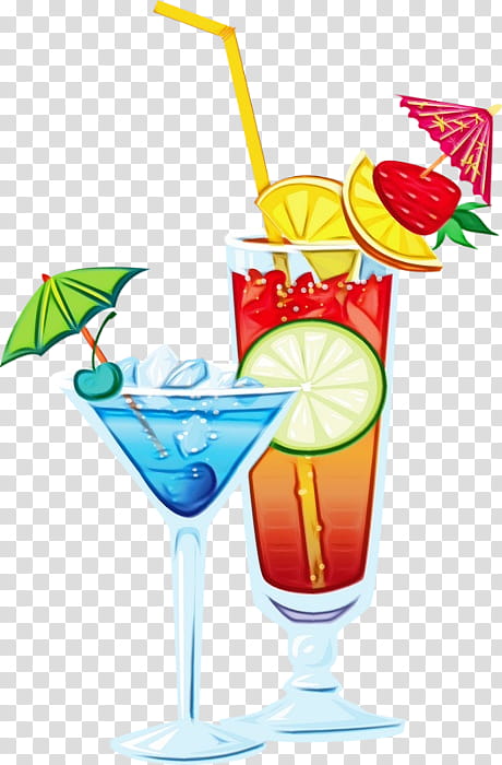 drink cocktail garnish non-alcoholic beverage alcoholic beverage cocktail, Watercolor, Paint, Wet Ink, Nonalcoholic Beverage, Blue Hawaii, Distilled Beverage, Blue Lagoon transparent background PNG clipart