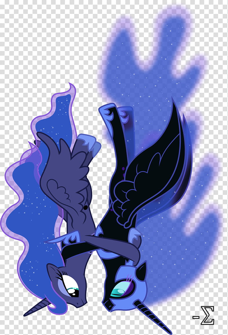 Nightmare Moon and Princess Luna Skydiving, two My Little Pony transparent background PNG clipart