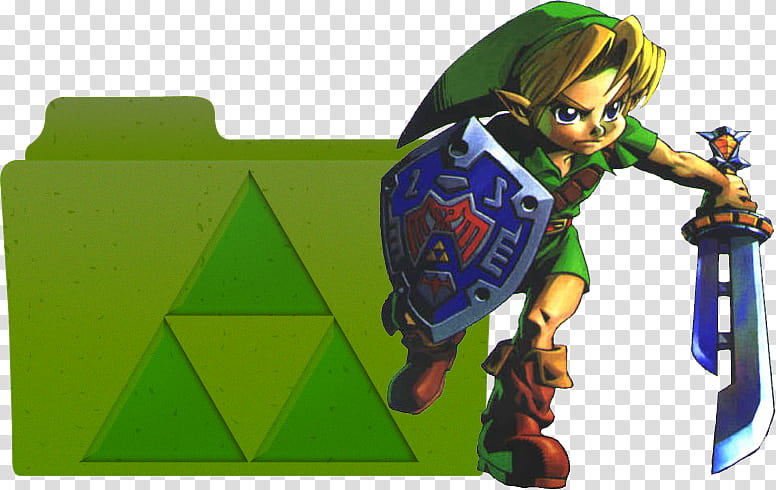Zelda Majoras Mask Folder , The Legend of Zelda Link with shield and sword illustration transparent background PNG clipart
