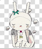Stylish Bunny s, white rabbit illustration transparent background PNG clipart