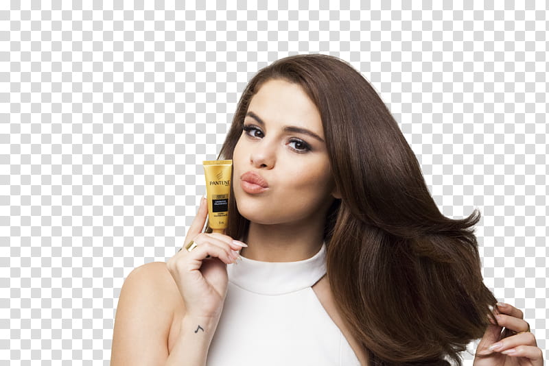 Selena Gomez , woman holding soft-tube transparent background PNG clipart