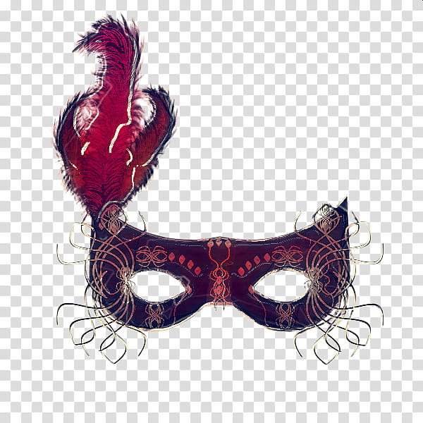 Feather, Mask, Masque, Red, Eyewear, Violet, Costume, Costume Accessory transparent background PNG clipart