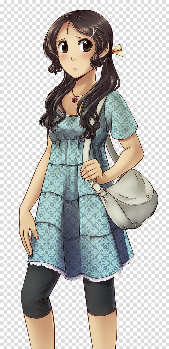 Melissa, female character in grey short-sleeved dress transparent background PNG clipart