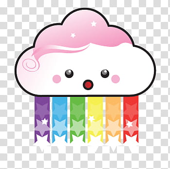 kawaii, white and pink cloud illustration transparent background PNG clipart