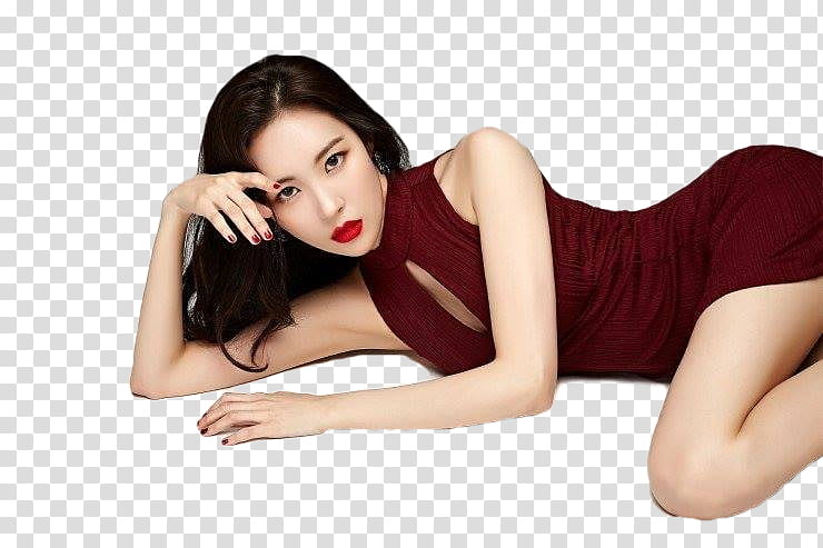Sunmi, woman leaning on floor transparent background PNG clipart