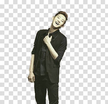 EXO Men Style Ver, smiling man wearing black blazer transparent background PNG clipart