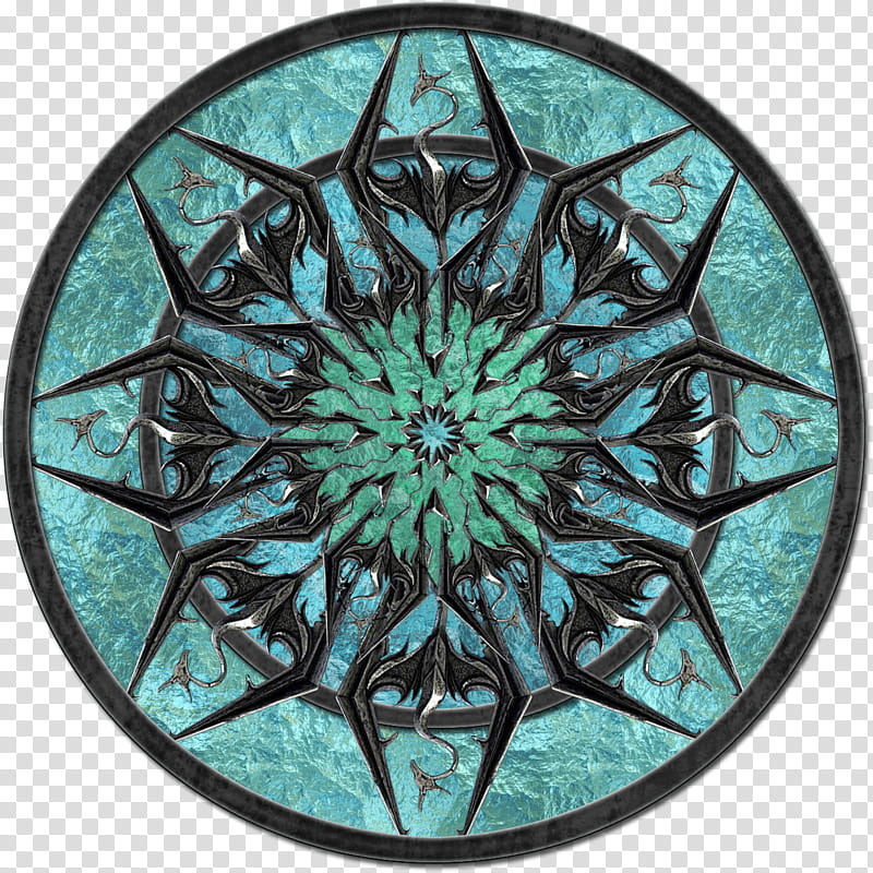 Logo Skyrim circle, green, black, and teal Skyrim transparent background PNG clipart