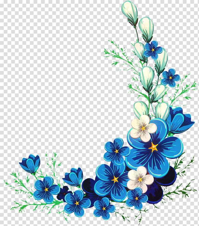 blue frames and borders floral