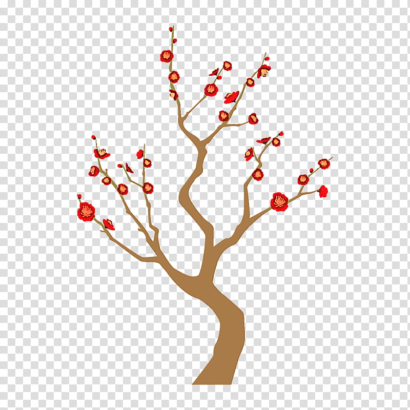 plum tree plum winter flower, Branch, Red, Plant, Twig, Plant Stem transparent background PNG clipart