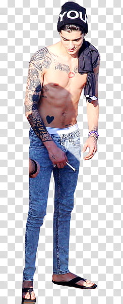 Zayn Sensual, man wearing gray denim pants transparent background PNG clipart