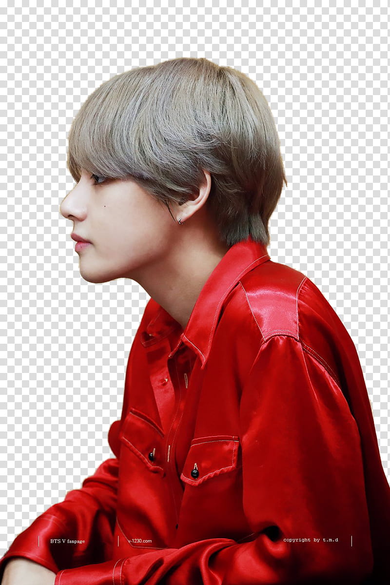 BTS V, person looking on right side transparent background PNG clipart