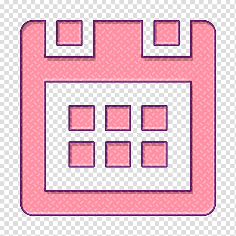 calendar icon, Pink, Line, Square, Rectangle, Peach transparent background PNG clipart