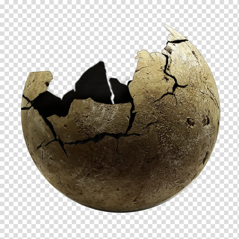 Stone sphere cracked, brown egg shell transparent background PNG clipart