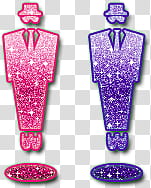 two purple and pink glitter tuxedo icons transparent background PNG clipart