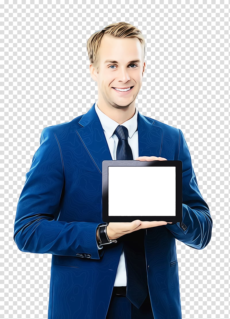 white-collar worker technology businessperson job electronic device, Watercolor, Paint, Wet Ink, Whitecollar Worker, Formal Wear, Gadget, Electric Blue transparent background PNG clipart