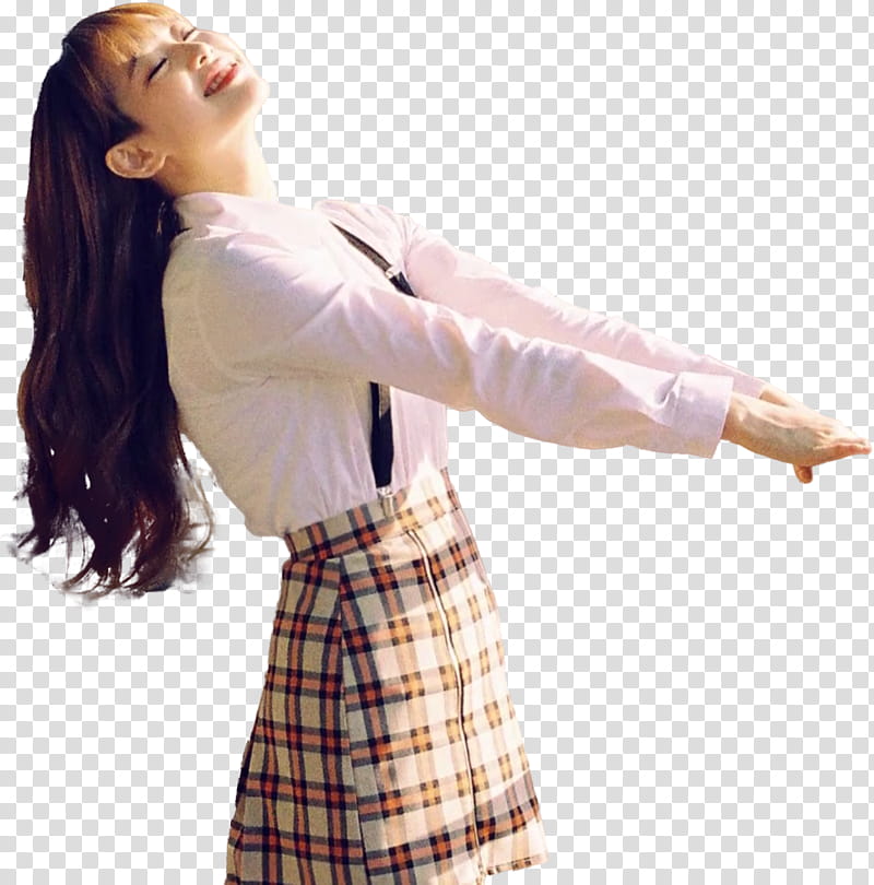 YYXY LOONA, woman raising her hands forward transparent background PNG clipart