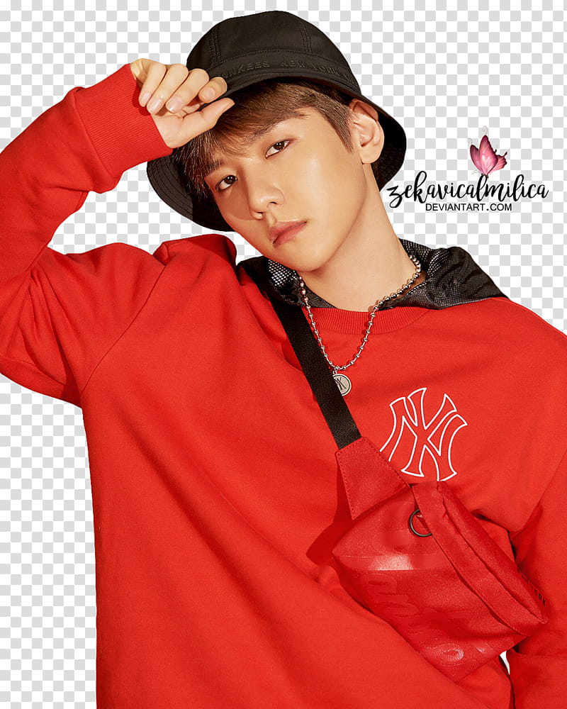 EXO Baekhyun MLB, man in black bucket hat transparent background PNG clipart