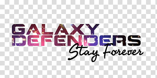 Galaxy Defenders Stay Forever text transparent background PNG clipart