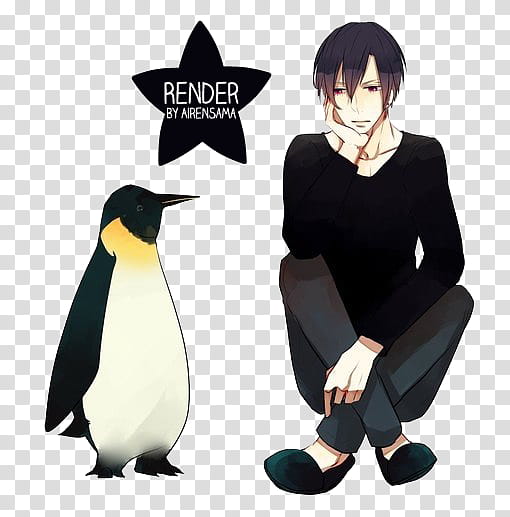 Pinguin and boy Render, man and penguin characters transparent background PNG clipart
