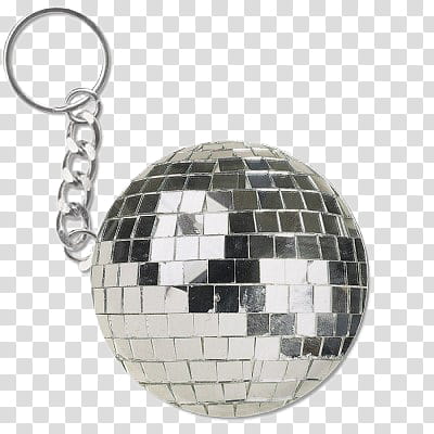 gray disco ball keychain transparent background PNG clipart
