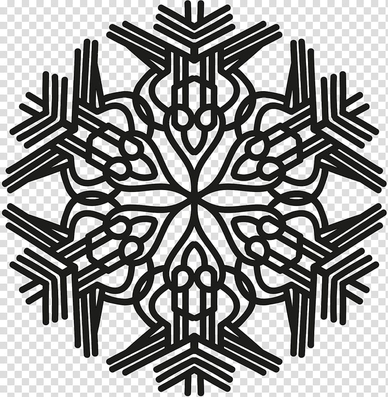 Snowflake, Black White M, Symbol, Symmetry, Creative Work, Megabyte, Service, Line transparent background PNG clipart