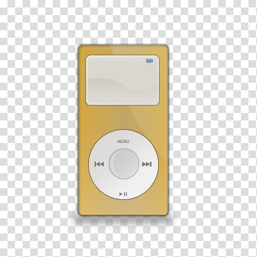 TRIX Icon Set, iPod mini_gold, yellow MP player illustration transparent background PNG clipart