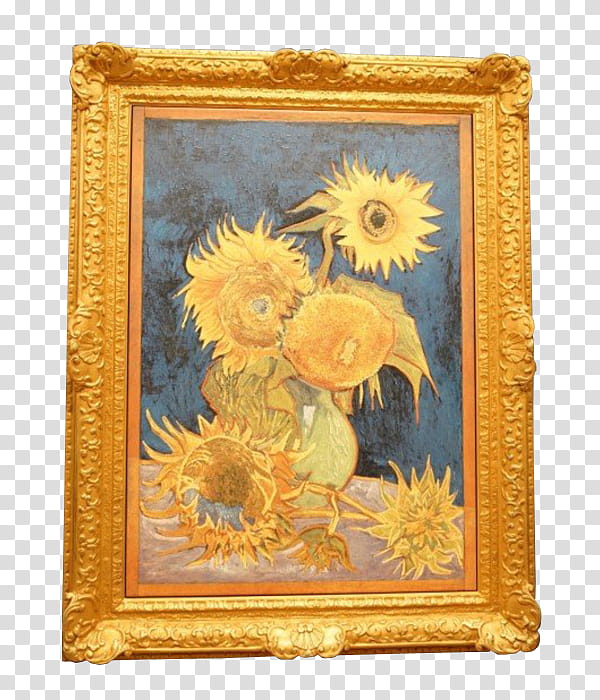 Sunflower painting by Vincent Van Gogh transparent background PNG clipart