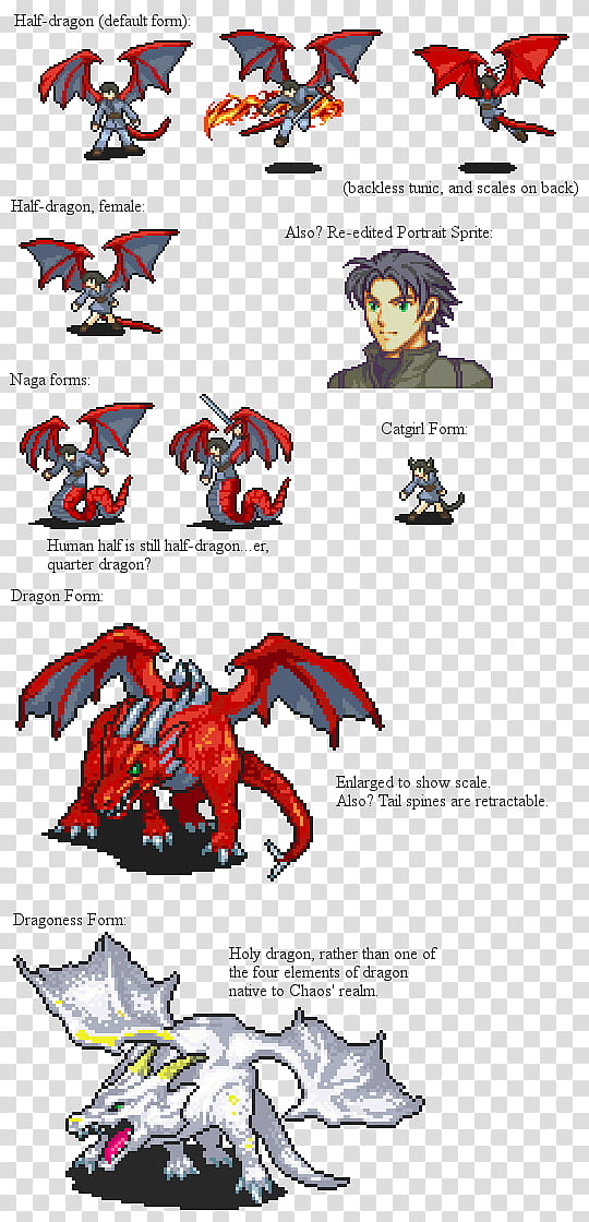 Chaosvolt Sprites, assorted-color dragon character illustration transparent background PNG clipart
