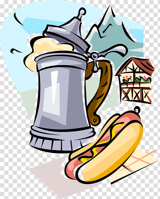 Beer, Bratwurst, German Cuisine, Oktoberfest, Hot Dog, Beer In Germany, Sausage, Beer Stein transparent background PNG clipart