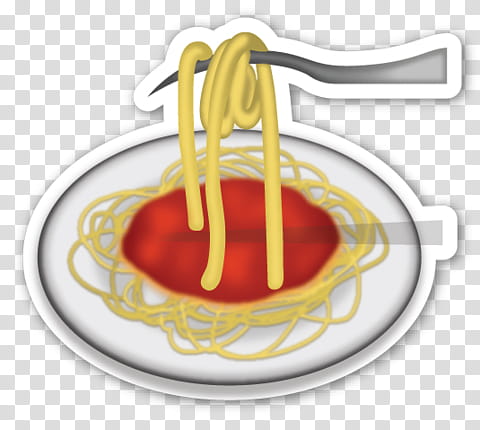 EMOJI STICKER , spaghetti on plate transparent background PNG clipart