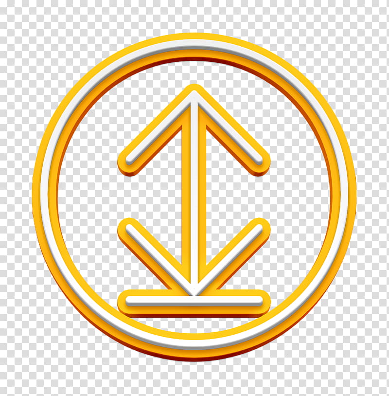 arrow icon base icon circle icon, Direction Icon, Move Icon, Small Icon, Thin Icon, Two Side Icon, Yellow, Line transparent background PNG clipart