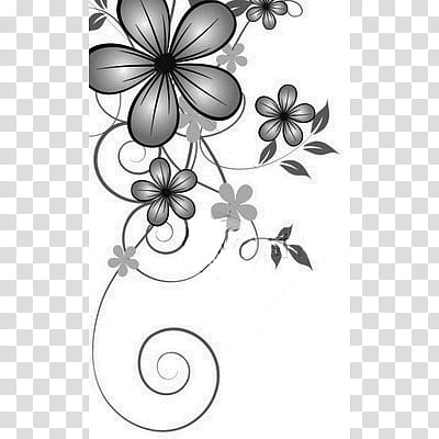 brushes, gray flower illustration transparent background PNG clipart