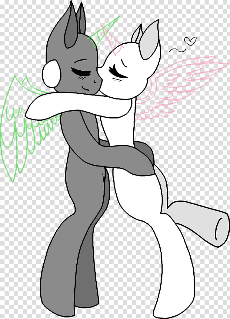 Cheek Kiss, Pony Base, gray and white unicorns transparent background PNG clipart