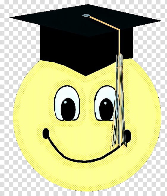 Happy Face Emoji, Smiley, Emoticon, Graduation Ceremony, Square Academic Cap, School
, MortarBoard, Yellow transparent background PNG clipart