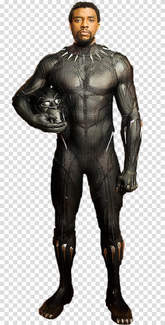 T Challa Black Panther, standing Marvel Black Panther holding helmet using right hand transparent background PNG clipart