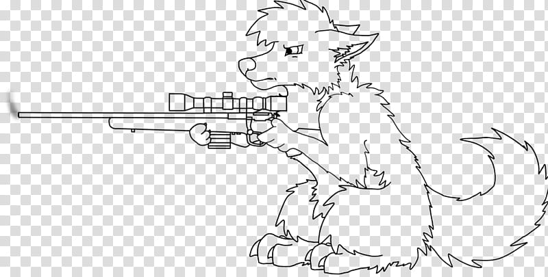 Animated [Sniper] Wolfy { of } transparent background PNG clipart
