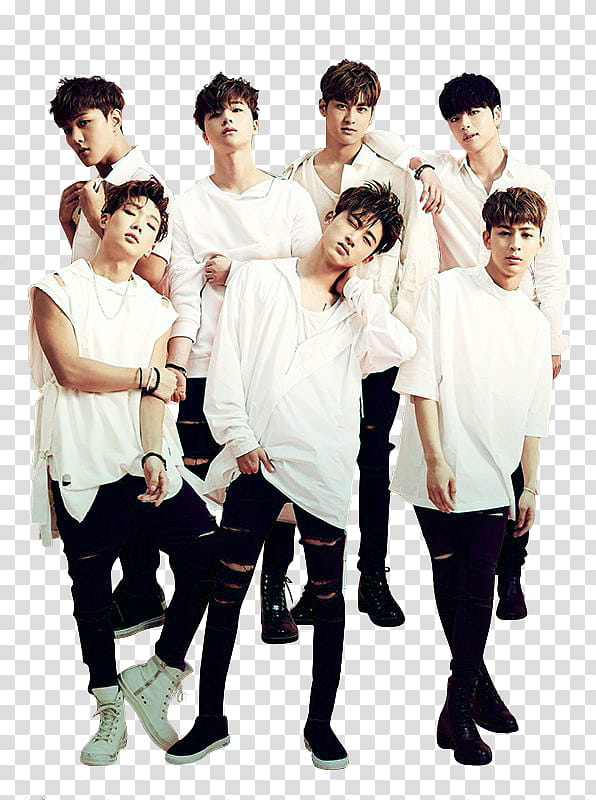iKON, seven members of Korean group transparent background PNG clipart