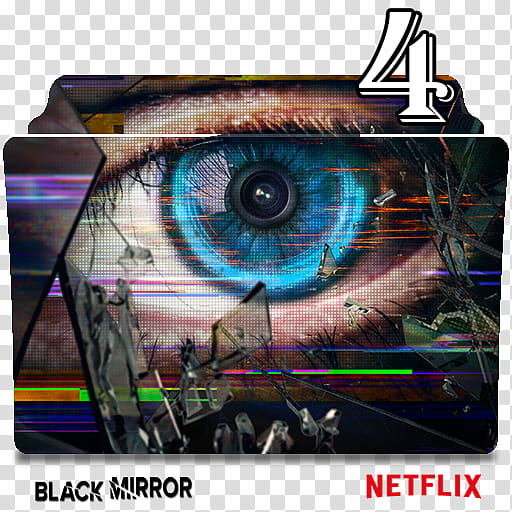 Black Mirror series and season folder icons, Black Mirror S ( transparent background PNG clipart
