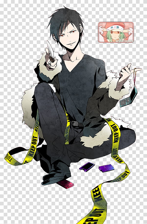 Izaya Orihara ( Durarara!!), Render v, black and white Batman costume transparent background PNG clipart