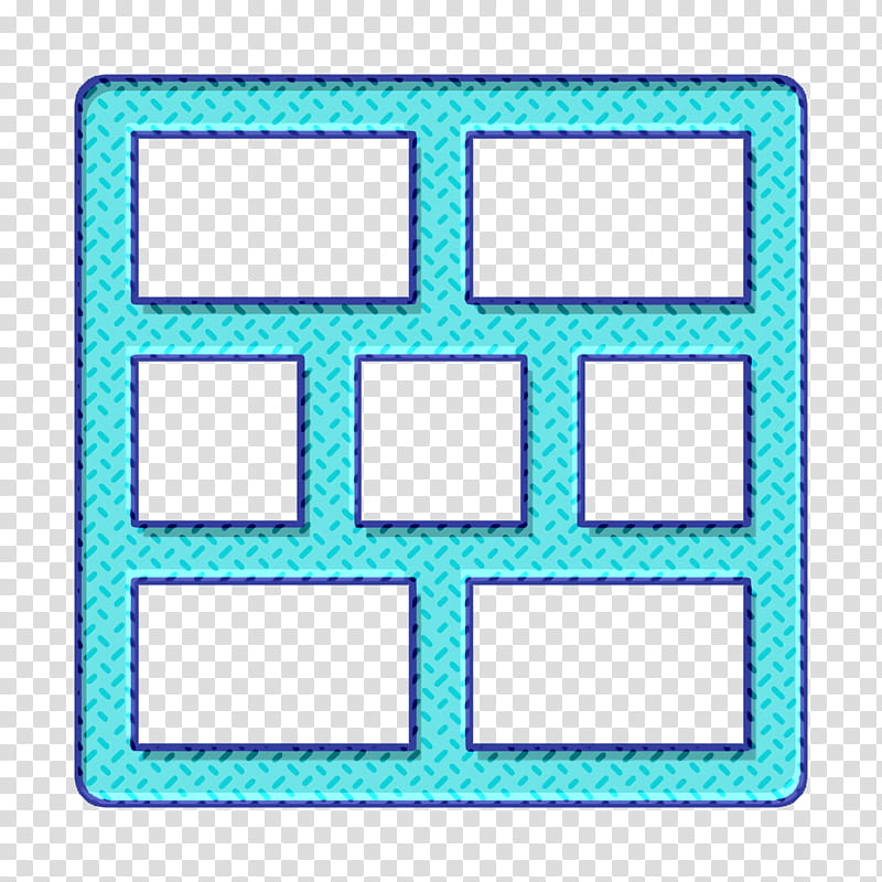 Wall icon Brick wall icon Construction icon, Turquoise, Aqua, Rectangle, Line, Square transparent background PNG clipart