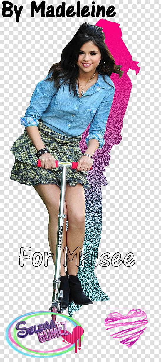 Selena On Scooter For Maisee transparent background PNG clipart