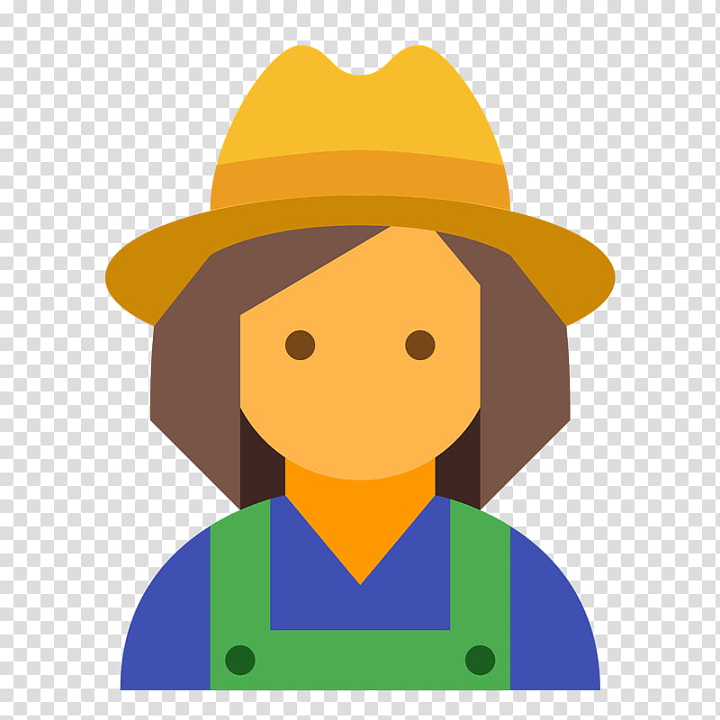 Cowboy Hat, Agriculturist, Agriculture, Farm, Cartoon, Yellow, Headgear, Smile transparent background PNG clipart