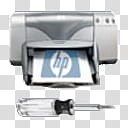 Leopard for Windows XP, HP desktop printer with screwdriver transparent background PNG clipart