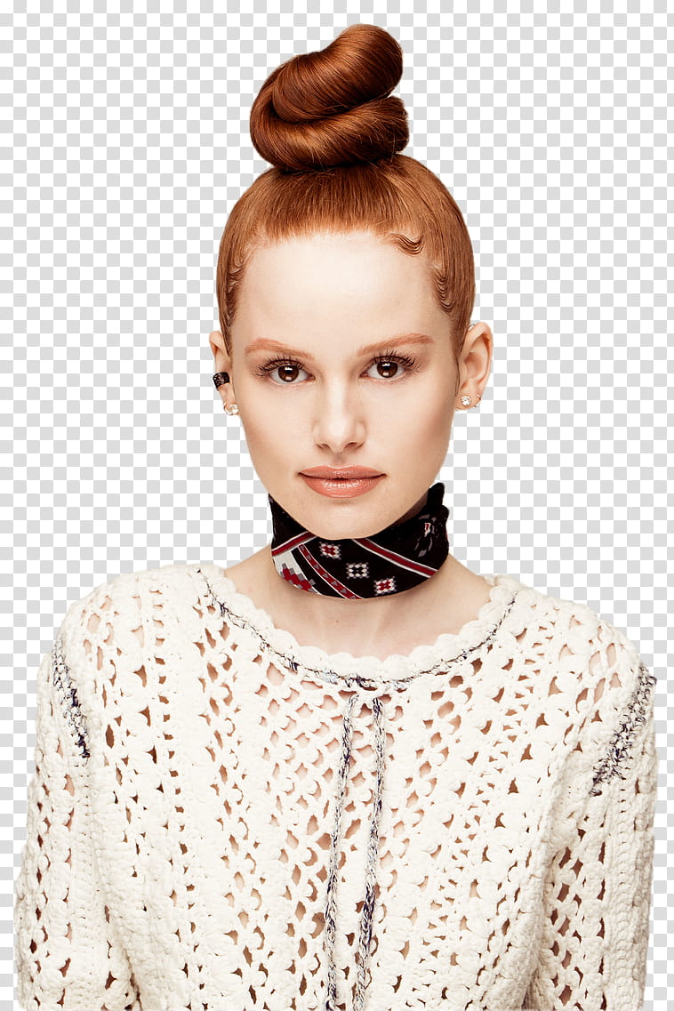 Madelaine Petsch, women's white sweater transparent background PNG clipart