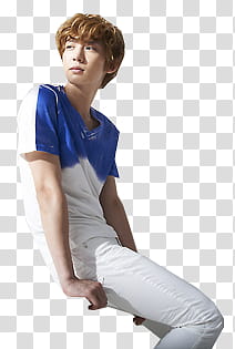 EXO PART TWO  S, man looking behind in sitting position transparent background PNG clipart
