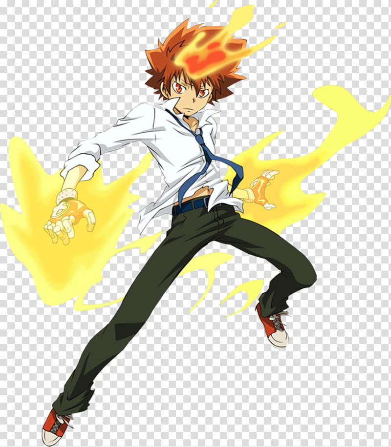 Sawada Tsunayoshi Render -, male anime character transparent background PNG clipart